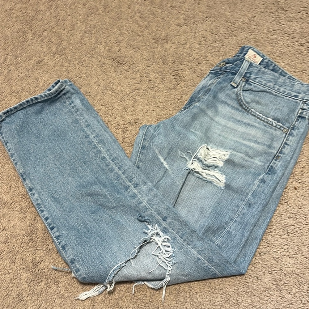 AG Adriano Goldschmied Light Blue Straight Leg Jeans